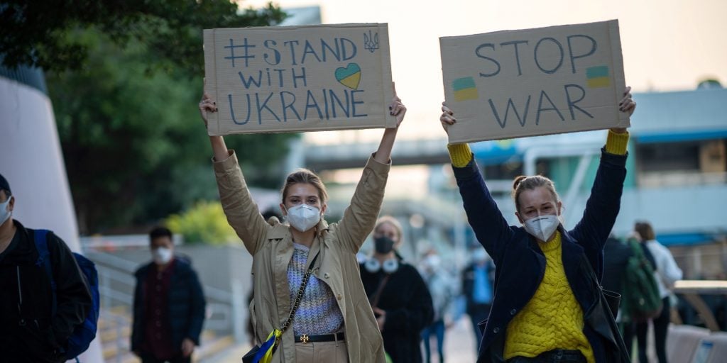 Protest gegen den Ukraine-Krieg.