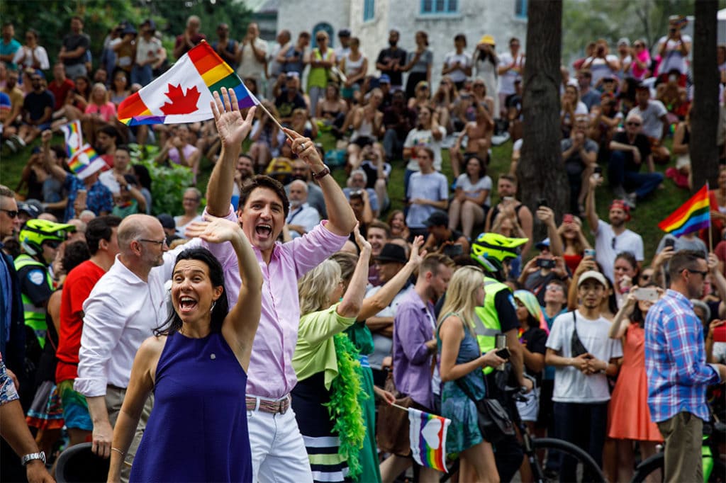 Justin Trudeau unterstützt auf der Montreal-Pride 2019 queere Communitys