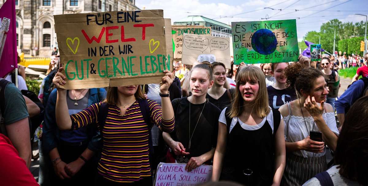 Kinder demonstrieren für die Umwelt