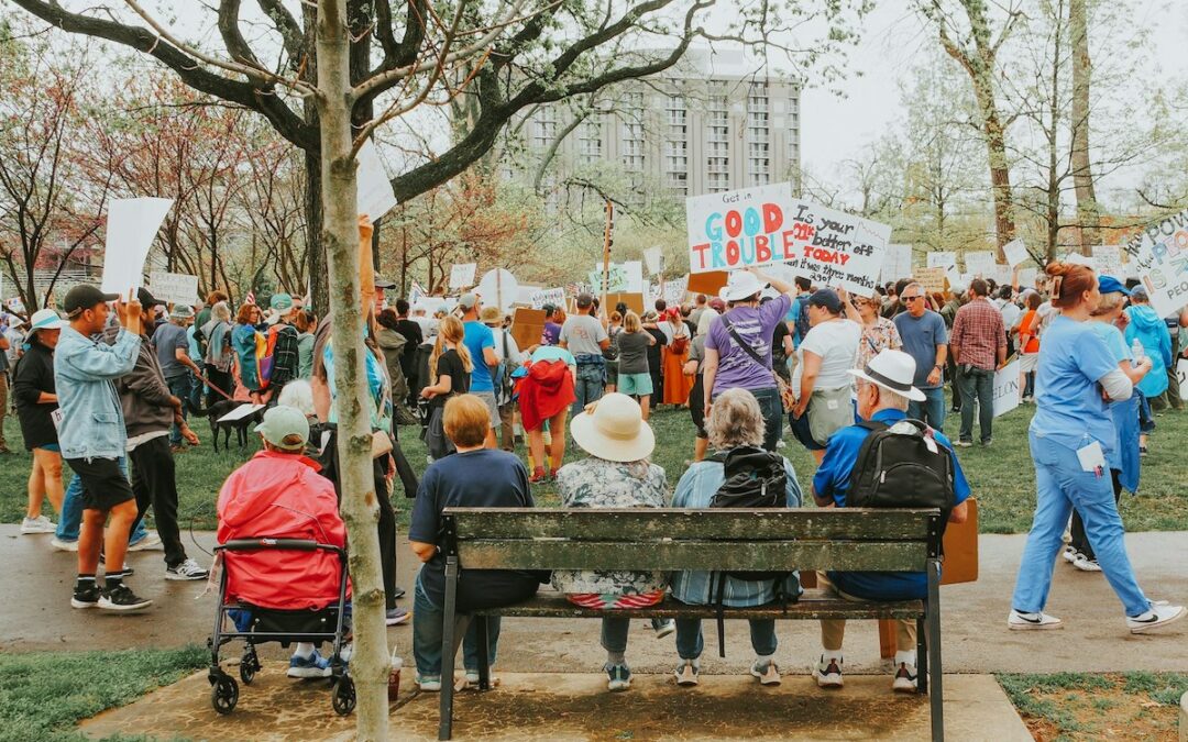 Massenproteste für US-Demokratie, abgefräste Kopfsteinpflaster